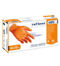 Guanti in nitrile N85 - ultra resistenti - tg M - arancione - Reflexx - conf. 50 pezzi