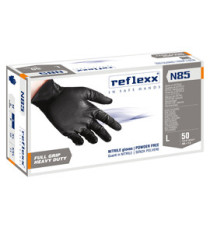 Guanti in nitrile N85B - ultra resistenti - tg L - nero - Reflexx - conf. 50 pezzi Guanti in nitrile N85B - ultra resistenti - tg L - nero - Reflexx - conf. 50 pezzi