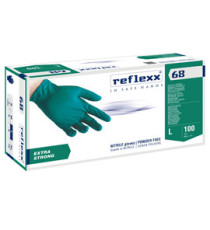 Guanti in nitrile R68 - senza polvere - taglia L - verde - Reflexx - conf. 100 pezzi Guanti in nitrile R68 - senza polvere - taglia L - verde - Reflexx - conf. 100 pezzi
