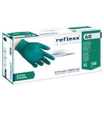 Guanti in nitrile R68 - senza polvere - taglia XL - verde - Reflexx - conf. 100 pezzi