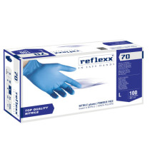 Guanti in nitrile R70 - senza polvere - tg L - azzurro - Reflexx - conf. 100 pezzi