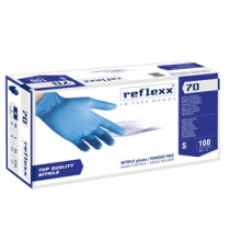 Guanti in nitrile R70 - senza polvere - tg S - azzurro - Reflexx - conf. 100 pezzi Guanti in nitrile R70 - senza polvere - tg S - azzurro - Reflexx - conf. 100 pezzi