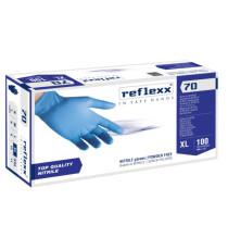 Guanti in nitrile R70 - senza polvere - tg XL - azzurro - Reflexx - conf. 100 pezzi Guanti in nitrile R70 - senza polvere - tg XL - azzurro - Reflexx - conf. 100 pezzi