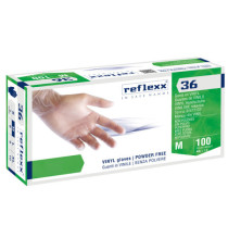 Guanti in vinile R36 - s/polvere - tg M - bianco - Reflexx - conf. 100 pezzi