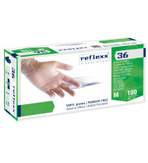 Guanti in vinile R36 - s/polvere - tg M - bianco - Reflexx - conf. 100 pezzi