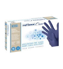 Guanti nitrile ipoallergenici N350 - senza acceleranti - taglia S - blu - Reflexx - conf. 100 pezzi Guanti nitrile ipoallergenici N350 - senza acceleranti - taglia S - blu - Reflexx - conf. 100 pezzi
