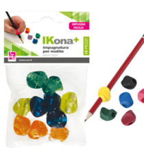 Impugnatura per matite - gomma - colori assortiti - IKona+ - conf. 10 pezzi Impugnatura per matite - gomma - colori assortiti - IKona+ - conf. 10 pezzi
