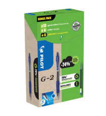 Penna roller gel scatto G-2 - punta 0,7 mm - 12 refill inclusi - blu - Pilot - conf. 12 pezzi Penna roller gel scatto G-2 - punta 0,7 mm - 12 refill inclusi - blu - Pilot - conf. 12 pezzi