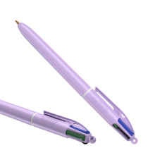 Penna sfera a scatto 4 Colori Pastel - 1.0 mm - Bic - conf. 12 pezzi