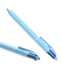 Penna sfera a scatto 4 Colori Pastel - 1.0 mm - Bic - conf. 12 pezzi