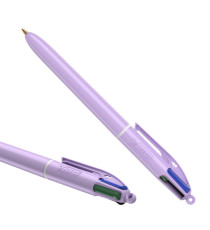 Penna sfera a scatto 4 Colori Pastel - 1.0 mm - Bic - conf. 12 pezzi