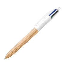 Penna sfera a scatto 4 colori Wood - 1.0 mm - Bic - conf. 12 pezzi Penna sfera a scatto 4 colori Wood - 1.0 mm - Bic - conf. 12 pezzi
