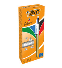 Penna sfera scatto multifunzione 4 Colors Shine - punta 1,0 mm - fusto oro - Bic – conf. 12 pezzi Penna sfera scatto multifunzione 4 Colors Shine - punta 1,0 mm - fusto oro - Bic – conf. 12 pezzi