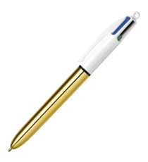 Penna sfera scatto multifunzione 4 Colors Shine - punta 1,0 mm - fusto oro - Bic – conf. 12 pezzi Penna sfera scatto multifunzione 4 Colors Shine - punta 1,0 mm - fusto oro - Bic – conf. 12 pezzi