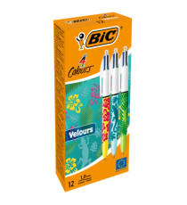 Penna sfera scatto multifunzione 4 Colours Velours - punta 1,0 mm - 4 colori - Bic - scatola 12 pezzi