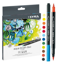 Pennarelli Aqua Brush Duo - punte 2,00 - 4,00 mm - Lyra - astuccio 12 pezzi