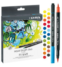 Pennarelli Aqua Brush Duo - punte 2,00 - 4,00 mm - Lyra - astuccio 24 pezzi Pennarelli Aqua Brush Duo - punte 2,00 - 4,00 mm - Lyra - astuccio 24 pezzi