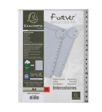 Intercalare alfabetico - PPL riciclato - A4 - A-Z - grigio - Exacompta