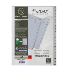 Intercalare alfabetico - PP riciclato - A4 - A-Z - grigio - Exacompta