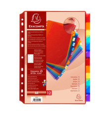 Intercalari neutri - PPL - A4 - trasparente - 12 posizioni - Exacompta Intercalari neutri - PPL - A4 - trasparente - 12 posizioni - Exacompta