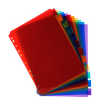 Intercalari neutri - PPL - A4 - trasparente - 12 posizioni - Exacompta Intercalari neutri - PPL - A4 - trasparente - 12 posizioni - Exacompta