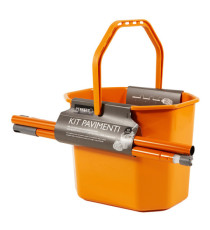 Kit per pavimenti Secchiostrizza - secchio con strizzatore 12 L + mop 240 gr + manico da 130 cm - arancione - Perfetto Kit per pavimenti Secchiostrizza - secchio con strizzatore 12 L + mop 240 gr + manico da 130 cm - arancione - Perfetto
