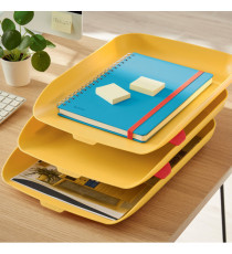 Kit tripla vaschetta portacorrispondenza Cosy - giallo - Leitz Kit tripla vaschetta portacorrispondenza Cosy - giallo - Leitz