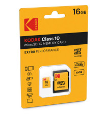 Kodak - Micro SDHC Class 10 Extra - EKMSDM16GHC10CK - 16GB Kodak - Micro SDHC Class 10 Extra - EKMSDM16GHC10CK - 16GB