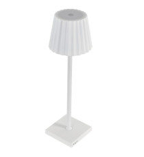 Lampada da tavolo - a led - 10 x 10 x 38 cm - alluminio/pmma - bianco - King Collection