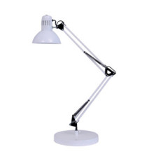 Lampada da tavolo Architect - a fluorescenza - 42 x 39 cm - base diametro 20 cm - 11 W - bianco - Alba Lampada da tavolo Architect - a fluorescenza - 42 x 39 cm - base diametro 20 cm - 11 W - bianco - Alba