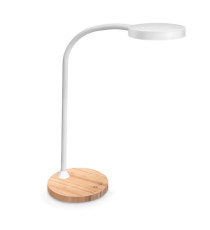 Lampada Flex Desk - a led - con base in legno - bianco - Cep