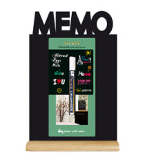 Lavagna da tavolo Silhouette - 34,5 x 21 cm - forma memo - nero - Securit