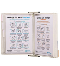 Leggio antibatterico - da muro - 10 buste - A4 - bianco - Djois