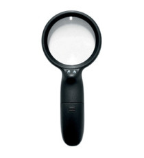 Lente di ingrandimento 1137 - diametro 7,5 cm - con led - nero - Lebez