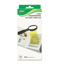 Lente di ingrandimento 1137 - diametro 7,5 cm - con led - nero - Lebez