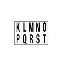 Lettere adesive da K a T - in PVC - 56 x 99 mm - 10 et/fg - 1 foglio - nero/bianco