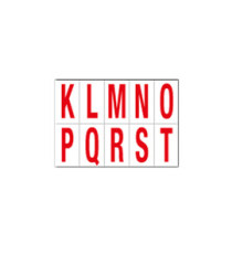 Lettere adesive da K a T - in PVC - 70 x 124 mm - 10 et/fg - 1 foglio - rosso/bianco
