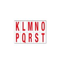 Lettere adesive da K a T - in PVC - 70 x 124 mm - 10 et/fg - 1 foglio - rosso/bianco