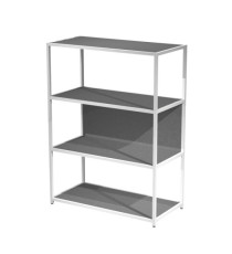 Libreria 4 ripiani Modular - 90 x 44 x 122 cm - struttura metal bianco - antracite