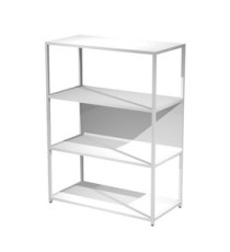 Libreria 4 ripiani Modular - 90 x 44 x 122 cm - struttura metal bianco - bianco