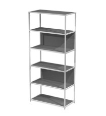 Libreria 6 ripiani Modular - 90 x 44 x 200 cm - struttura metal bianco - antracite