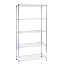 Libreria Archimede Light - 5 ripiani - acciaio cromato - 36x90x177 cm - Serena Group