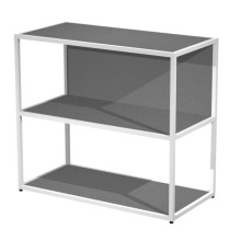 Libreria bassa a giorno Essence - 90 x 44 x 80 cm - Antracite/antracite