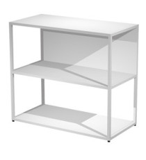 Libreria bassa a giorno Essence - 90 x 44 x 80 cm - Antracite/bianco