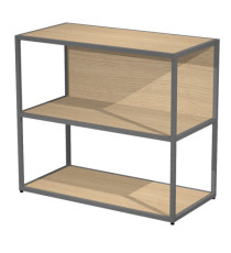 Libreria bassa a giorno Essence - 90 x 44 x 80 cm - Rovere/antracite