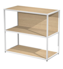 Libreria bassa a giorno Essence - 90 x 44 x 80 cm - Rovere/bianco