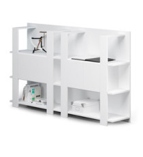 Libreria bassa Concept - 3 ripiani - 100x38,6x124 cm - bianco