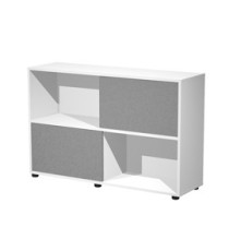 Libreria bassa Essence - 2 ante scorrevoli - bianco/antracite