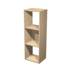 Libreria casellario Rainbow - 3 caselle - 35,9x29,2x103,9 cm - rovere