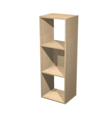 Libreria casellario Rainbow - 3 caselle - 35,9x29,2x103,9 cm - rovere